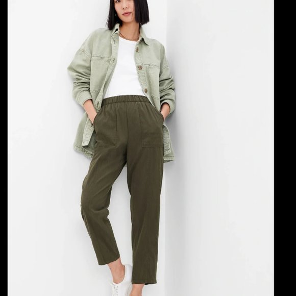 GAP Pants - Gap | TENCEL™ Lyocell High Rise Pull-On Pants with Washwell (Green / Size: S)